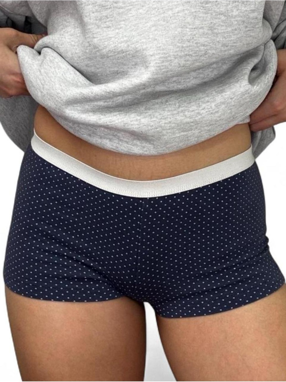 John galt brandy melville Navy blue polka dot boy shorts